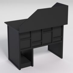 Стол для компьютера СК-32 с экраном СТРОНГ в стиле ЛОФТ декор №3, Черный