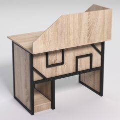 Стол для компьютера СК-32 с экраном СТРОНГ в стиле ЛОФТ декор №4, Дуб Сонома