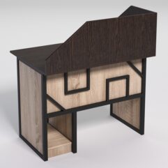 Стол для компьютера СК-32 с экраном СТРОНГ в стиле ЛОФТ декор №4, Дуб Венге и Дуб Сонома