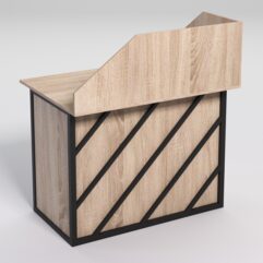 Стол для компьютера СК-32А с экраном СТРОНГ в стиле ЛОФТ декор №2, Дуб Сонома