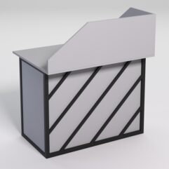 Стол для компьютера СК-32А с экраном СТРОНГ в стиле ЛОФТ декор №2, Серый