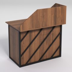 Стол для компьютера СК-32А с экраном СТРОНГ в стиле ЛОФТ декор №2, Орех