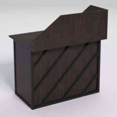 Стол для компьютера СК-32А с экраном СТРОНГ в стиле ЛОФТ декор №2, Дуб Венге