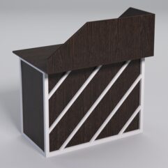 Стол для компьютера СК-32А с экраном СТРОНГ в стиле ЛОФТ декор №2, Дуб Венге + металлический каркас Белый