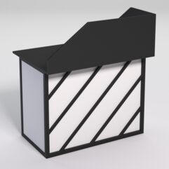 Стол для компьютера СК-32А с экраном СТРОНГ в стиле ЛОФТ декор №2, Черный и Белый