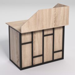 Стол для компьютера СК-32А с экраном СТРОНГ в стиле ЛОФТ декор №3, Дуб Сонома