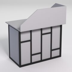 Стол для компьютера СК-32А с экраном СТРОНГ в стиле ЛОФТ декор №3, Серый