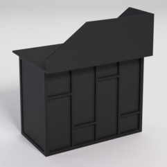 Стол для компьютера СК-32А с экраном СТРОНГ в стиле ЛОФТ декор №3, Черный