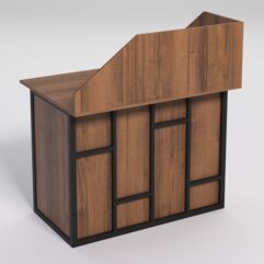 Стол для компьютера СК-32А с экраном СТРОНГ в стиле ЛОФТ декор №3, Орех