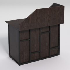 Стол для компьютера СК-32А с экраном СТРОНГ в стиле ЛОФТ декор №3, Дуб Венге