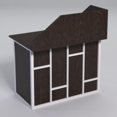 Стол для компьютера СК-32А с экраном СТРОНГ в стиле ЛОФТ декор №3, Дуб Венге + металлический каркас Белый