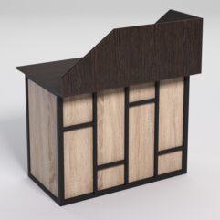 Стол для компьютера СК-32А с экраном СТРОНГ в стиле ЛОФТ декор №3, Дуб Венге и Дуб Сонома