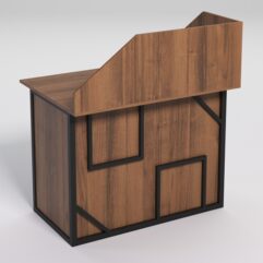 Стол для компьютера СК-32А с экраном СТРОНГ в стиле ЛОФТ декор №4, Орех