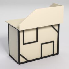 Стол для компьютера СК-32А с экраном СТРОНГ в стиле ЛОФТ декор №4, Черный