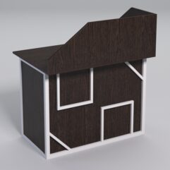 Стол для компьютера СК-32А с экраном СТРОНГ в стиле ЛОФТ декор №4, Дуб Венге + металлический каркас Белый