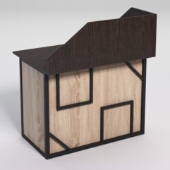 Стол для компьютера СК-32А с экраном СТРОНГ в стиле ЛОФТ декор №4, Дуб Венге и Дуб Сонома