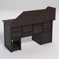 Стол для компьютера СК-33 (Левосторонний) с экраном СТРОНГ в стиле ЛОФТ декор №3, Дуб Венге