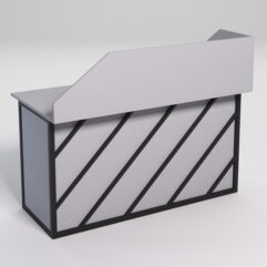 Стол для компьютера СК-33А (Левосторонний) с экраном СТРОНГ в стиле ЛОФТ декор №2, Серый