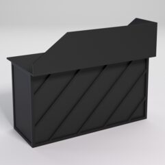 Стол для компьютера СК-33А (Левосторонний) с экраном СТРОНГ в стиле ЛОФТ декор №2, Черный