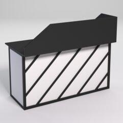 Стол для компьютера СК-33А (Левосторонний) с экраном СТРОНГ в стиле ЛОФТ декор №2, Черный и Белый