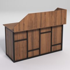 Стол для компьютера СК-33А (Левосторонний) с экраном СТРОНГ в стиле ЛОФТ декор №3, Орех