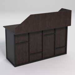 Стол для компьютера СК-33А (Левосторонний) с экраном СТРОНГ в стиле ЛОФТ декор №3, Дуб Венге