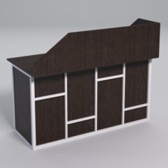 Стол для компьютера СК-33А (Левосторонний) с экраном СТРОНГ в стиле ЛОФТ декор №3, Дуб Венге + металлический каркас Белый