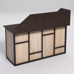 Стол для компьютера СК-33А (Левосторонний) с экраном СТРОНГ в стиле ЛОФТ декор №3, Дуб Венге и Дуб Сонома