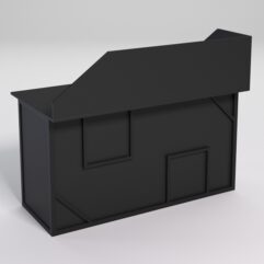 Стол для компьютера СК-33А (Левосторонний) с экраном СТРОНГ в стиле ЛОФТ декор №4, Черный