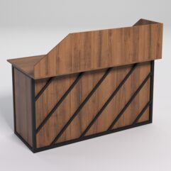 Стол для компьютера СК-34А (Правосторонний) с экраном СТРОНГ в стиле ЛОФТ декор №2, Орех