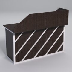 Стол для компьютера СК-34А (Правосторонний) с экраном СТРОНГ в стиле ЛОФТ декор №2, Дуб Венге + металлический каркас Белый