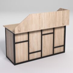 Стол для компьютера СК-34А (Правосторонний) с экраном СТРОНГ в стиле ЛОФТ декор №3, Дуб Сонома