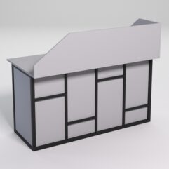 Стол для компьютера СК-34А (Правосторонний) с экраном СТРОНГ в стиле ЛОФТ декор №3, Серый