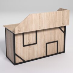 Стол для компьютера СК-34А (Правосторонний) с экраном СТРОНГ в стиле ЛОФТ декор №4, Дуб Сонома