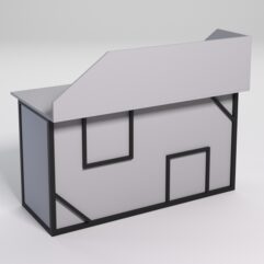 Стол для компьютера СК-34А (Правосторонний) с экраном СТРОНГ в стиле ЛОФТ декор №4, Серый