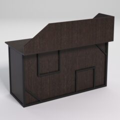 Стол для компьютера СК-34А (Правосторонний) с экраном СТРОНГ в стиле ЛОФТ декор №4, Дуб Венге