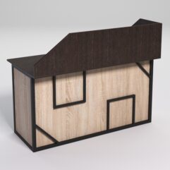 Стол для компьютера СК-34А (Правосторонний) с экраном СТРОНГ в стиле ЛОФТ декор №4, Дуб Венге и Дуб Сонома