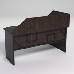 Стол эргономичный офисный СЭ-11 (левосторонний) с экраном СТРОНГ в стиле ЛОФТ декор №4, Дуб Венге