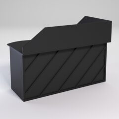 Стол эргономичный офисный СЭ-11А (левосторонний) с экраном СТРОНГ в стиле ЛОФТ декор №2, Черный