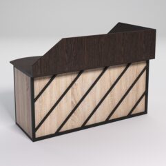 Стол эргономичный офисный СЭ-11А (левосторонний) с экраном СТРОНГ в стиле ЛОФТ декор №2, Дуб Венге и Дуб Сонома