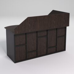 Стол эргономичный офисный СЭ-11А (левосторонний) с экраном СТРОНГ в стиле ЛОФТ декор №3, Дуб Венге