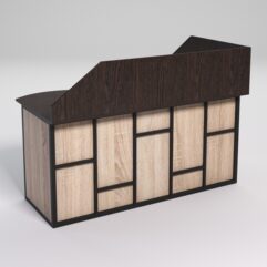 Стол эргономичный офисный СЭ-11А (левосторонний) с экраном СТРОНГ в стиле ЛОФТ декор №3, Дуб Венге и Дуб Сонома