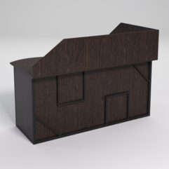 Стол эргономичный офисный СЭ-11А (левосторонний) с экраном СТРОНГ в стиле ЛОФТ декор №4, Дуб Венге