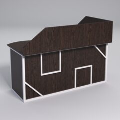 Стол эргономичный офисный СЭ-11А (левосторонний) с экраном СТРОНГ в стиле ЛОФТ декор №4, Дуб Венге + металлический каркас Белый