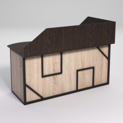 Стол эргономичный офисный СЭ-11А (левосторонний) с экраном СТРОНГ в стиле ЛОФТ декор №4, Дуб Венге и Дуб Сонома