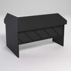 Стол эргономичный офисный СЭ-12 (Правосторонний) с экраном СТРОНГ в стиле ЛОФТ декор №2, Черный