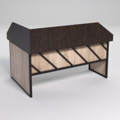 Стол эргономичный офисный СЭ-12 (Правосторонний) с экраном СТРОНГ в стиле ЛОФТ декор №2, Дуб Венге и Дуб Сонома