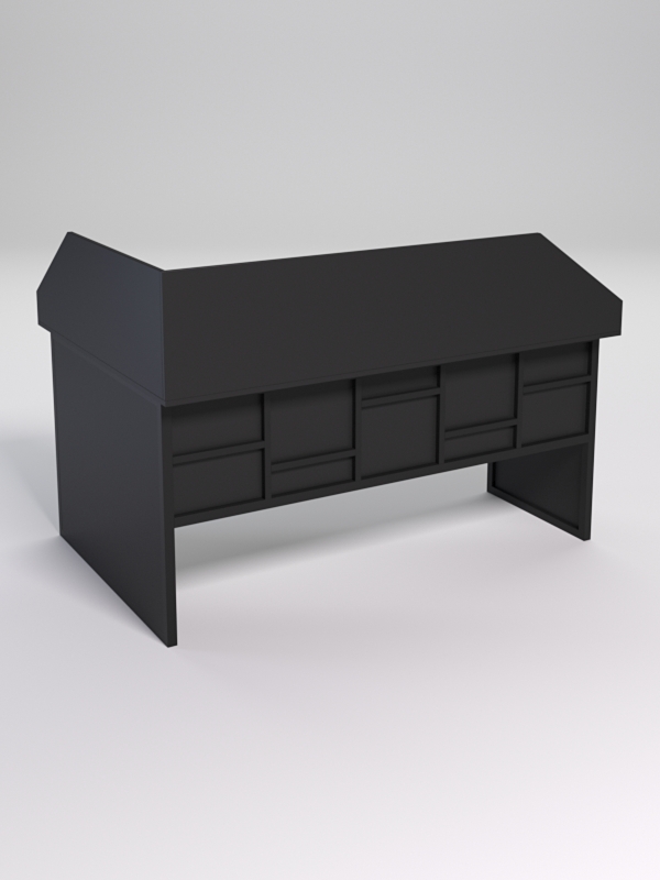 Стол эргономичный офисный СЭ-12 (Правосторонний) с экраном СТРОНГ в стиле ЛОФТ декор №3, Черный