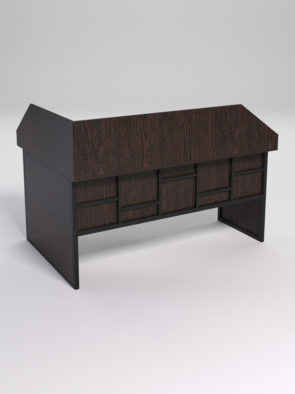 Стол эргономичный офисный СЭ-12 (Правосторонний) с экраном СТРОНГ в стиле ЛОФТ декор №3, Дуб Венге