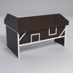 Стол эргономичный офисный СЭ-12 (Правосторонний) с экраном СТРОНГ в стиле ЛОФТ декор №4, Дуб Венге + металлический каркас Белый